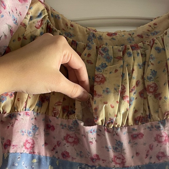 BEAUTIFUL MULTI-COLORED MIDI FLORAL DRESS - Picture 7 of 7